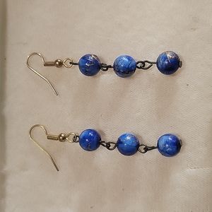 Blue Beaded Earrings